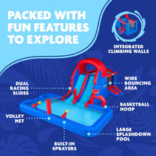 Load image into Gallery viewer, Ultra All-Play Inflatable Water Slide Park- with Volley Net, Dual Slides and Bouncy House