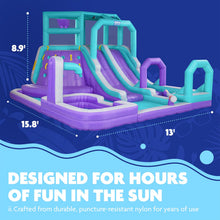 Load image into Gallery viewer, Mega Climb N’ Go Inflatable Water Slide Park - with 2 Slides and Deep Splash Pool