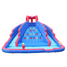 Load image into Gallery viewer, Inflatable Water Park with Climbing Wall and Dual Slides