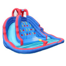 Load image into Gallery viewer, Inflatable Water Park with Climbing Wall and Dual Slides