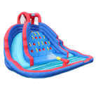 Inflatable Water Park with Climbing Wall and Dual Slides