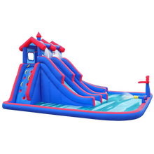 Load image into Gallery viewer, Inflatable Water Park with Large Water Slides and Basketball Hoop