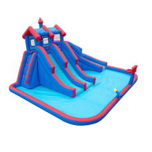 Load image into Gallery viewer, Inflatable Water Park with Large Water Slides and Basketball Hoop