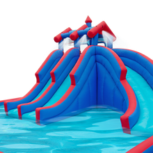 Load image into Gallery viewer, Inflatable Water Park with Large Water Slides and Basketball Hoop