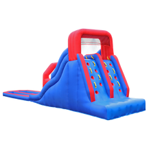 Load image into Gallery viewer, Inflatable Water Slide with Climbing Wall and Dual Slides