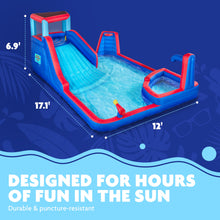 Load image into Gallery viewer, Four Corner Inflatable Water Slide Park - with Wide Slide &amp; Deep Splash Pool
