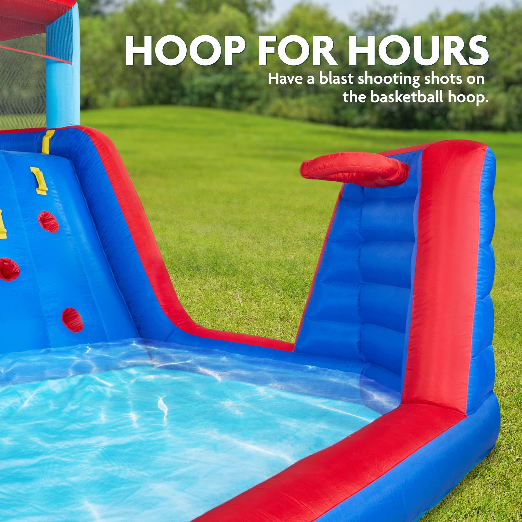 Deep Inflatable Pool With Slide Four Corner Inflatable Water Slide Park - with Wide Slide & Deep Splas ...