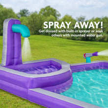 Load image into Gallery viewer, Four Corner Inflatable Water Slide Park - with Wide Slide &amp; Deep Splash Pool
