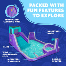 Load image into Gallery viewer, Four Corner Inflatable Water Slide Park - with Wide Slide &amp; Deep Splash Pool
