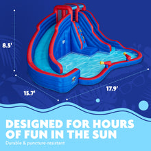Load image into Gallery viewer, Double Dip Inflatable Water Slide Park - with 2 Slides and Splash Pool
