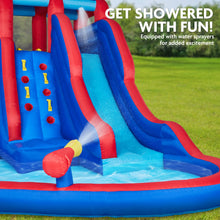 Load image into Gallery viewer, Double Dip Inflatable Water Slide Park - with 2 Slides and Splash Pool
