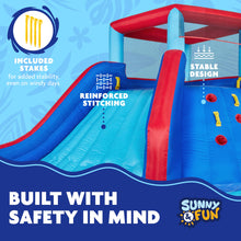 Load image into Gallery viewer, Four Corner Inflatable Water Slide Park - with Wide Slide &amp; Deep Splash Pool
