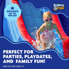 Load image into Gallery viewer, Double Dip Inflatable Water Slide Park - with 2 Slides and Splash Pool
