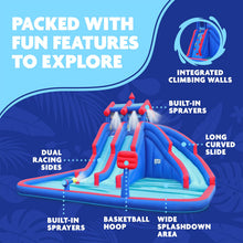 Load image into Gallery viewer, Inflatable Water Park with Large Water Slides and Basketball Hoop

