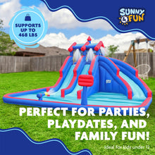 Load image into Gallery viewer, Inflatable Water Park with Large Water Slides and Basketball Hoop
