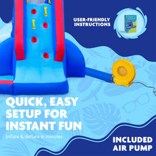 Load image into Gallery viewer, Inflatable Water Park with Slide and Water Gun
