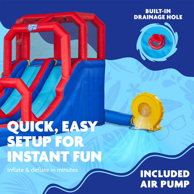 Mega Climb n’ Go Water Park in Blue and Red