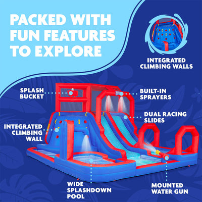Mega Climb n’ Go Water Park in Blue and Red