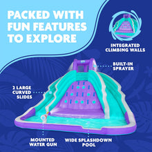 Load image into Gallery viewer, Inflatable Water Park with Climbing Wall and Dual Slides
