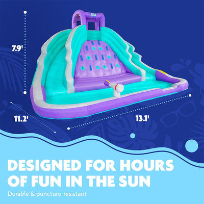 Inflatable Water Park with Climbing Wall and Dual Slides