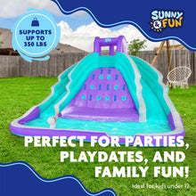 Load image into Gallery viewer, Inflatable Water Park with Climbing Wall and Dual Slides
