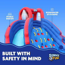 Load image into Gallery viewer, Inflatable Water Park with Climbing Wall and Dual Slides
