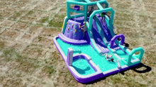 Load and play video in Gallery viewer, Mega Climb N’ Go Inflatable Water Slide Park - with 2 Slides and Deep Splash Pool
