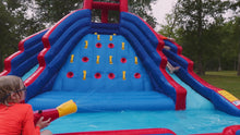 Load and play video in Gallery viewer, Ultra Climber Inflatable Water Slide Park - with Climbing Wall and Dual Slides
