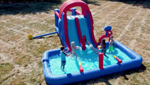 Load and play video in Gallery viewer, Ultra All-Play Inflatable Water Slide Park- with Volley Net, Dual Slides and Bouncy House
