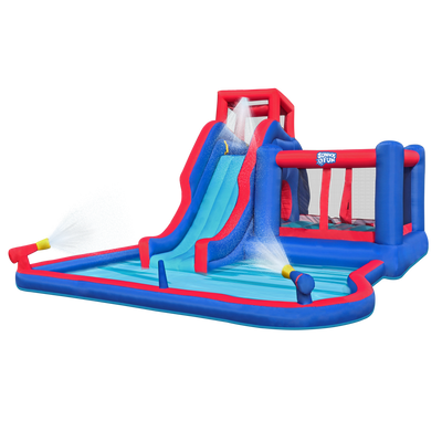 Inflatable Water Park with Slide and Bounce House