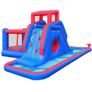 Inflatable Water Park with Slide and Bounce House