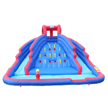 Load image into Gallery viewer, Inflatable Water Park with Climbing Wall and Dual Slides

