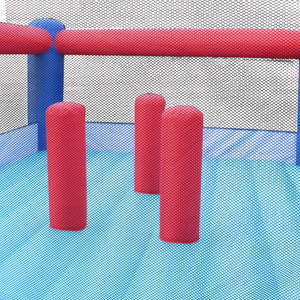 Inflatable Bouncy Castle with Built-In Posts