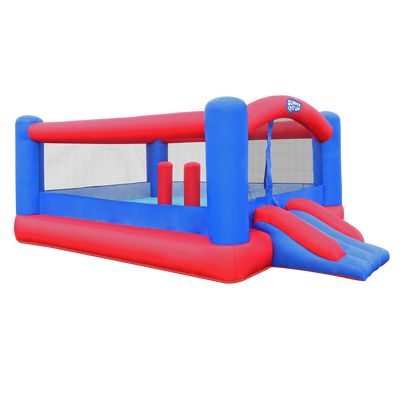 Inflatable Bouncy Castle with Built-In Posts