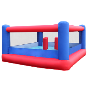 Inflatable Bouncy Castle with Built-In Posts