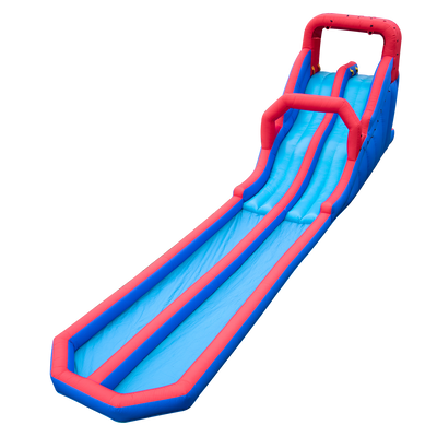 Inflatable Water Slide with Climbing Wall and Dual Slides